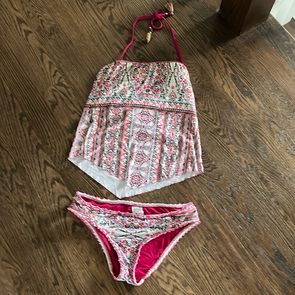 BECCA Floral Print Swim Set with Swim Cover - Picture 1 of 7